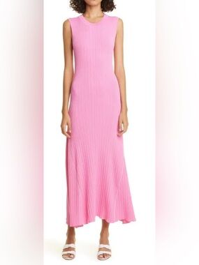 Maria McManus Ribbed Crepe Godet Dress Size S
